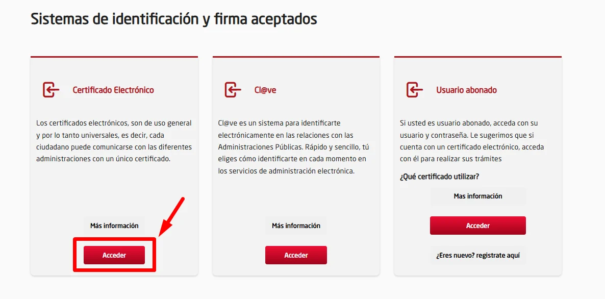 Selecciona el sistema de identificacion