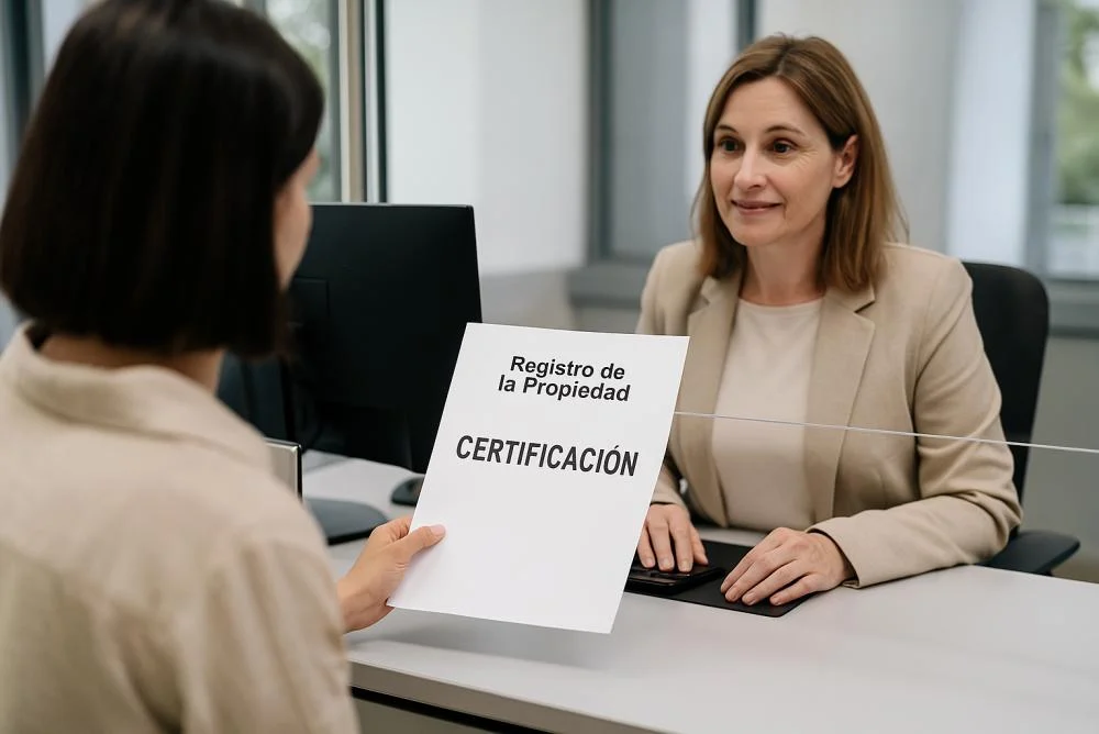 Solicitar certificacion en el registro de la propiedad